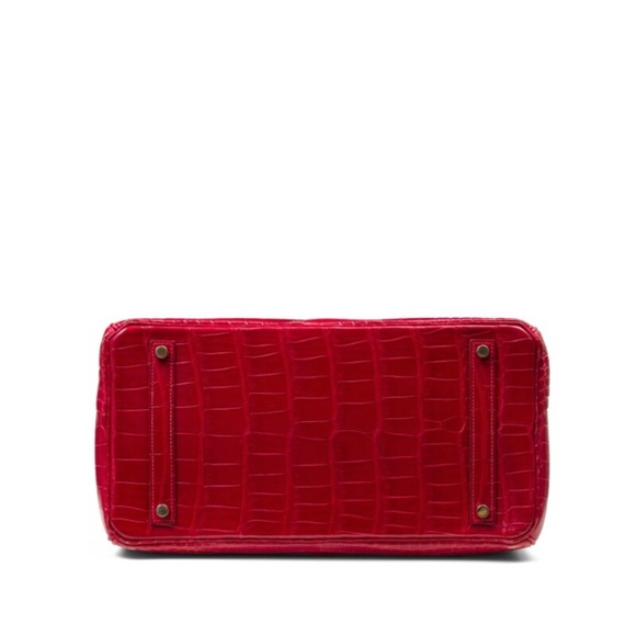 Hermès Braise Shiny Porosus Crocodile Birkin 35 Gold Hardware - Picture 6 of 7